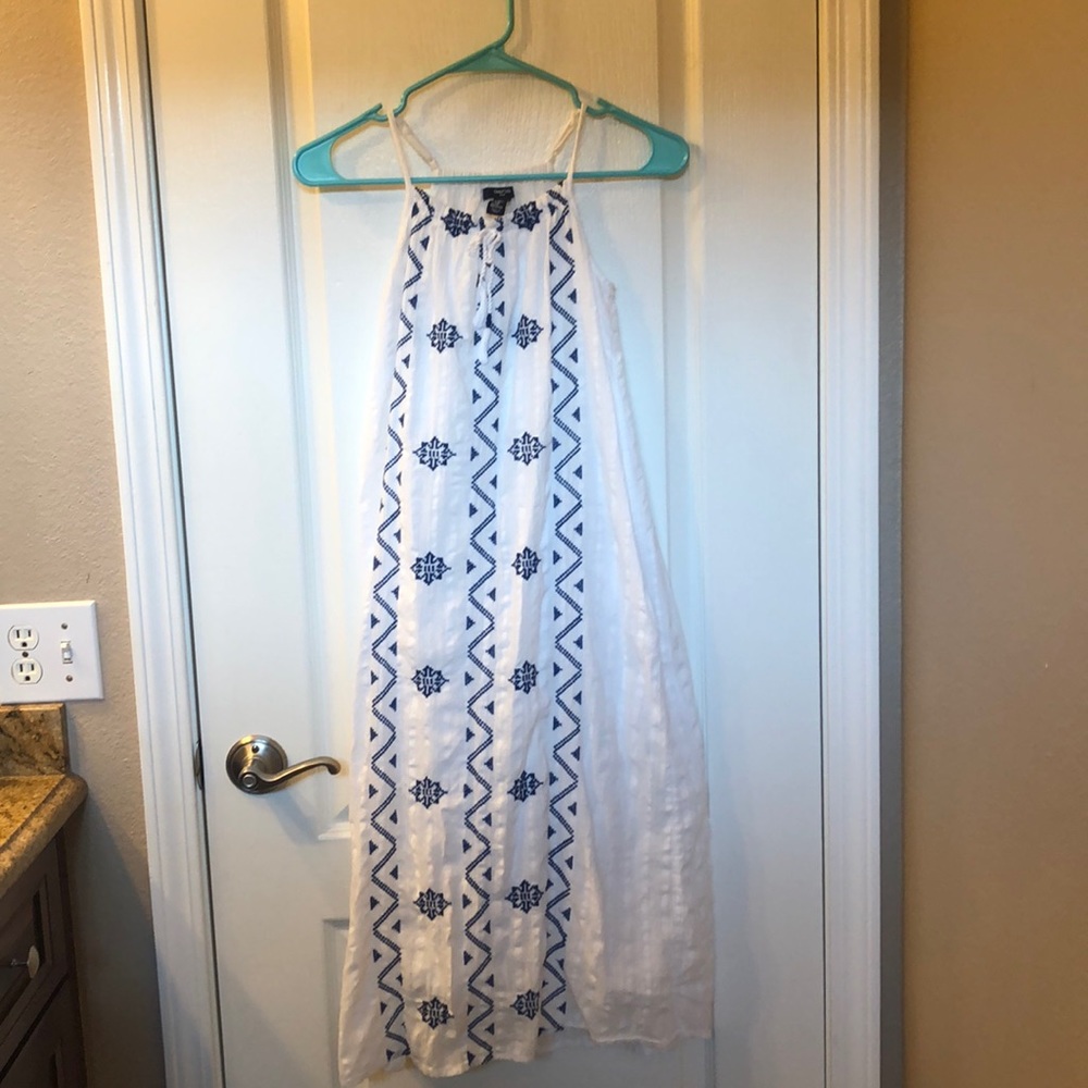 White and Blue Long Dress